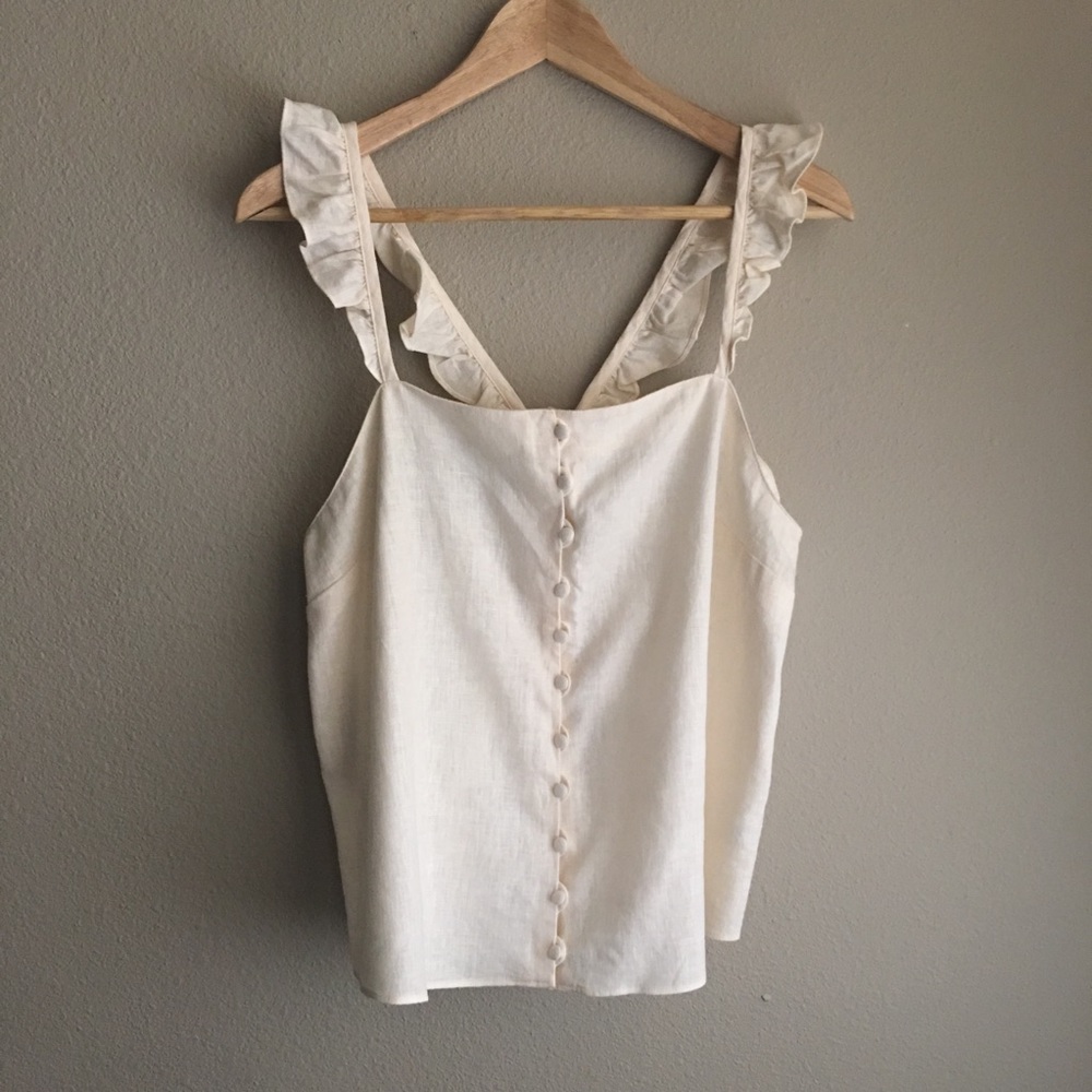 Madewell Ruffle-Strap Cami Top in Vintage Lace